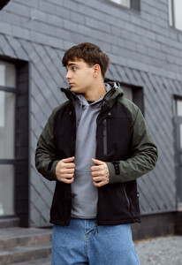 Фото - Двухцветная мужская куртка Staff soft shell ber black & khaki - Men box