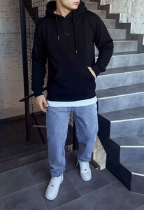 Фото - Брендированное черное худи Staff black logo - Men box