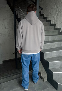 Фото - Серое мужское худи с логотипом Staff gray logo oversize - Men box