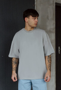 Фото - Сіра оверсайз футболка Staff gray basic oversize - Men box