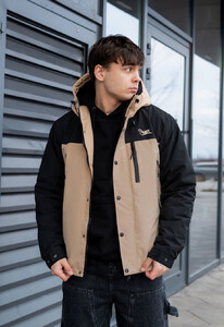 Фото - Черно-бежевая демисезонная куртка Staff tul beige & black - Men box