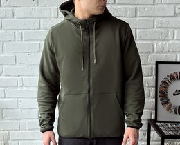 Фото - Однотонная толстовка цвета хаки Staff basic zip khaki - Men box