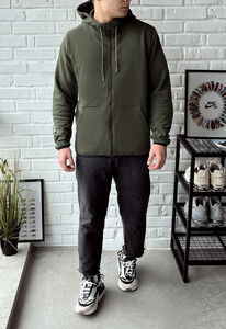 Фото - Однотонная толстовка цвета хаки Staff basic zip khaki - Men box
