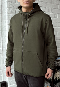 Фото - Однотонная толстовка цвета хаки Staff basic zip khaki - Men box