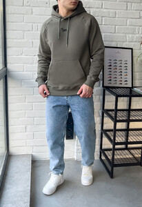 Фото - Бавовняне худі кольору хакі Staff logo dark khaki - Men box