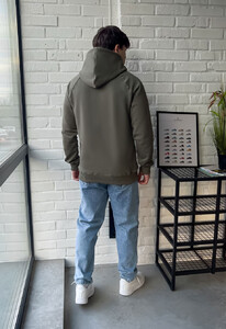 Фото - Бавовняне худі кольору хакі Staff logo dark khaki - Men box
