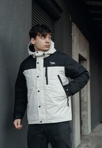 Фото - Черно-серая демисезонная куртка Staff tul light gray melange & black - Men box