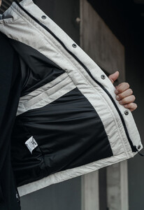 Фото - Черно-серая демисезонная куртка Staff tul light gray melange & black - Men box