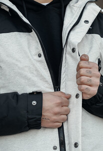 Фото - Черно-серая демисезонная куртка Staff tul light gray melange & black - Men box