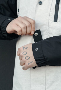 Фото - Черно-серая демисезонная куртка Staff tul light gray melange & black - Men box