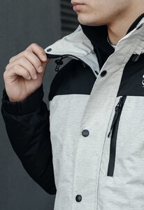 Фото - Черно-серая демисезонная куртка Staff tul light gray melange & black - Men box