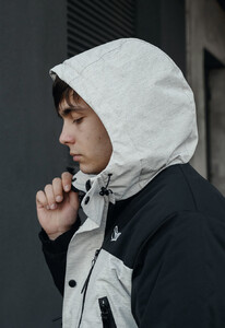 Фото - Черно-серая демисезонная куртка Staff tul light gray melange & black - Men box