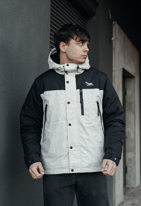 Фото - Черно-серая демисезонная куртка Staff tul light gray melange & black - Men box