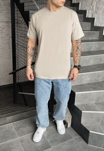 Фото - Бежево-сіра базова футболка Staff beige gray basic - Men box