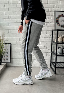 Фото - Серые спортивки с лампасами Staff lampas gray melange - Men box