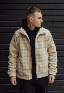 Фото - Хутряна куртка у клітку Staff vlas beige - Men box