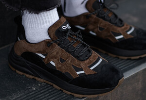 Фото - Коричневые кроссовки Staff black & brown reflective - Men box