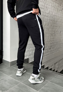 Фото - Повсякденні чоловічі спортивні штани Staff lampas black2 - Men box