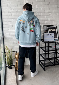 Фото - Блакитне оверсайз худі Staff goat oversize - Men box