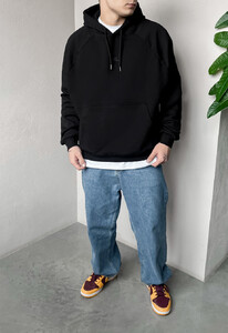Фото - Универсальное черное худи Staff black logo oversize - Men box