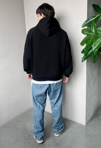 Фото - Универсальное черное худи Staff black logo oversize - Men box
