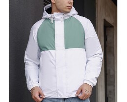 Фото - Двухцветная ветровка Staff bo white & light green - Men box