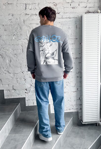 Фото - Оверсайз свитшот серого цвета Staff gz oversize - Men box