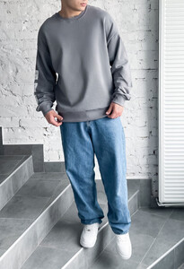 Фото - Оверсайз свитшот серого цвета Staff gz oversize - Men box