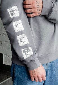 Фото - Оверсайз свитшот серого цвета Staff gz oversize - Men box