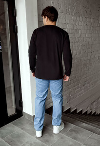Фото - Повседневный мужской лонгслив Staff black navy basic - Men box