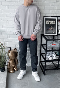 Фото - Базовый светло-серый свитшот Staff s light gray oversize - Men box