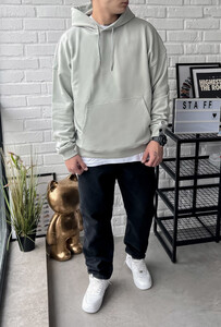 Фото - Світло-сіре оверсайз худі basic light gray oversize - Men box