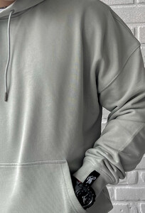 Фото - Світло-сіре оверсайз худі basic light gray oversize - Men box