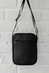 Фото - Сумка через плечо Staff leather black из экокожи - Men box