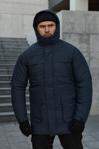 Фото - Тепла парка від бренду Intruder у синьому кольорі Arctic - Men box