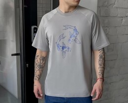 Фото - Серая футболка с синими рыбками Staff blue fish - Men box