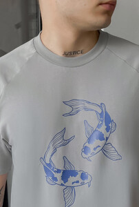 Фото - Серая футболка с синими рыбками Staff blue fish - Men box