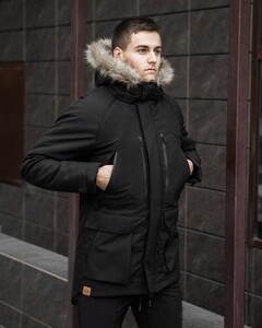 Фото - Черная однотонная парка от Pobedov seniora udacha - Men box