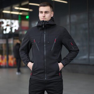 Фото - Мужская демисезонная куртка Pobedov Korol' Lev черного цвета - Men box