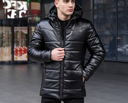 Фото - Молодежная стеганая куртка Pobedov Force черного цвета - Men box