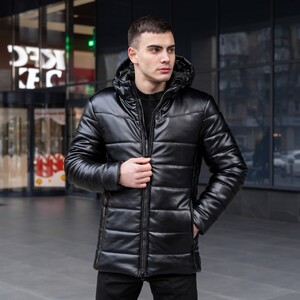 Фото - Молодежная стеганая куртка Pobedov Force черного цвета - Men box