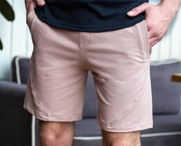 Фото - Темно-бежевые шорты Pobedov Sahar прямого кроя - Men box