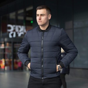Фото - Чоловічий бомбер Pobedov Povezlo темно-синього кольору - Men box