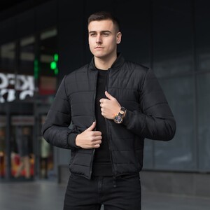 Фото - Базовий чоловічий бомбер Pobedov Povezlo чорного кольору - Men box