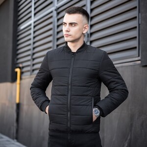 Фото - Базовий чоловічий бомбер Pobedov Povezlo чорного кольору - Men box