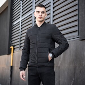 Фото - Базовий чоловічий бомбер Pobedov Povezlo чорного кольору - Men box