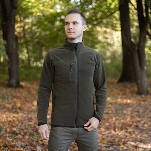 Фото - Флісова тактична кофта Pobedov Vira V2 кольору хакі - Men box