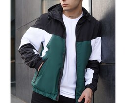 Фото - Ветровка с зелеными вставками Staff vo black & green - Men box