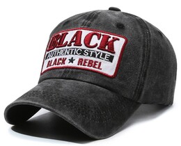 Фото - Чорна чоловіча кепка Narason з бавовни з нашивкою Black - Men box