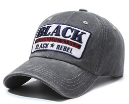 Фото - Сіра спортивна бейсболка Narason з нашивкою Black - Men box